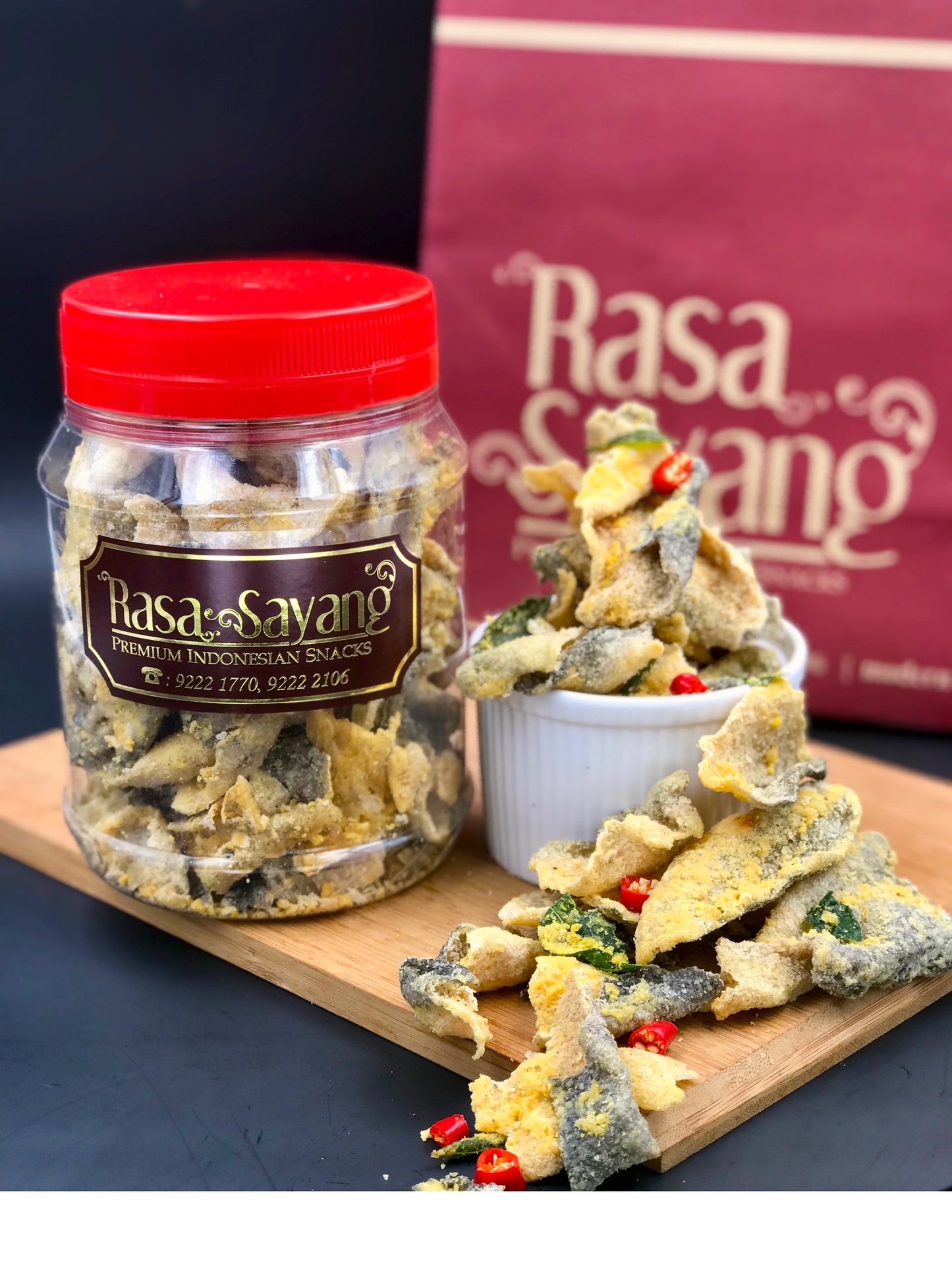Salted Egg Salmon Skin.